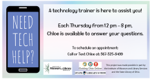 Tech Help is available on Thursdays
